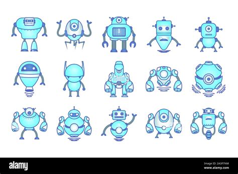 Bundle Of Robots Cyborg Set Icons Stock Vector Image And Art Alamy