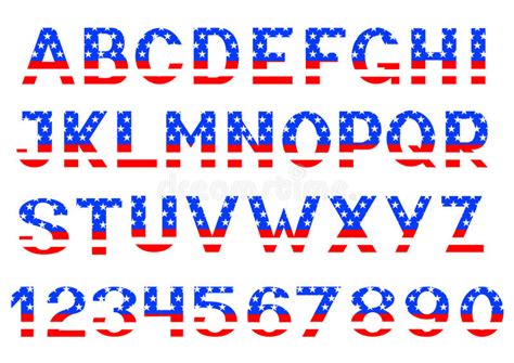 Alphabet Of American Flag Stock Vector Illustration Of Lower 35130340