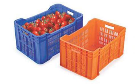 Plastic Rectangular Fruits Vegetables Storage Crate For Shop Size