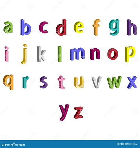 Small Colorful Alphabet 3d Letters Stock Illustration Illustration Of