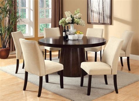Types of dining table in malaysia. Havana Contemporary Espresso Round Dining Table Set - Shop ...