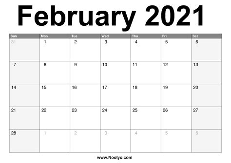 And also includes february 2021 holidays and for each day the daily february, with january, was added to the february 2021 printable calendar about 700 bce, so the standard lunar calendar reflects 355 days. February 2021 Calendar Printable - Free Download - Noolyo.com
