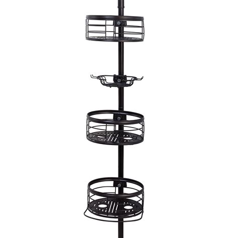 3 Tier Rust Resistant Tension Pole Shower Caddy With Removable Baskets