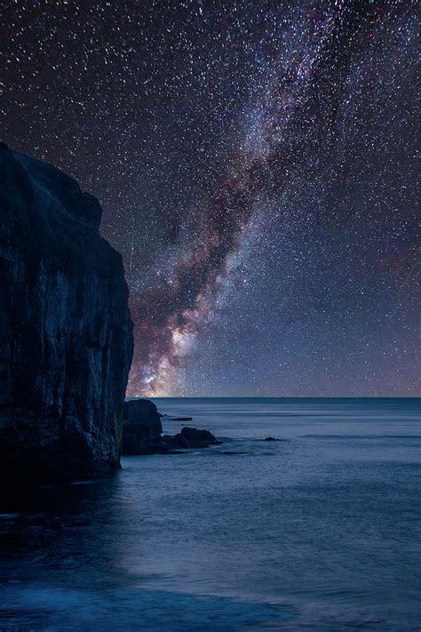 Vibrant Milky Way Composite Image Over Landscape Of Long Exposur