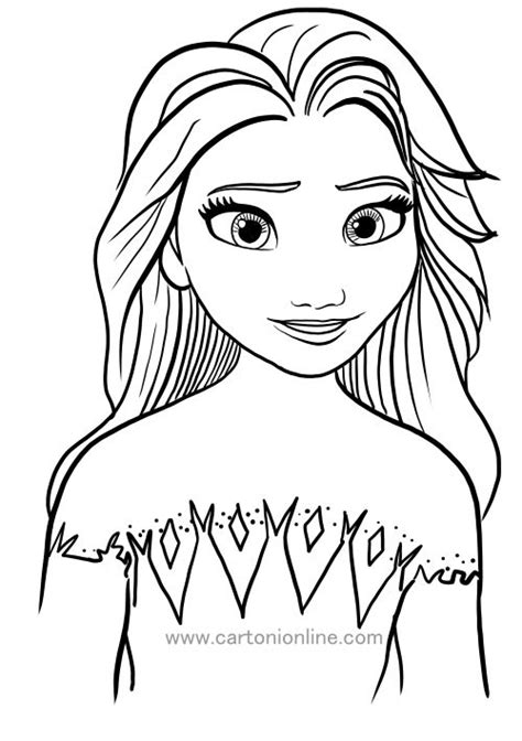 Colorear Elsa De Frozen 2 Elsa En Primer Plano Sonriendo Disney