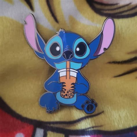 Stitch Boba Tea Hard Enamel Pin Cute Lapel Pin Kawaii Etsy
