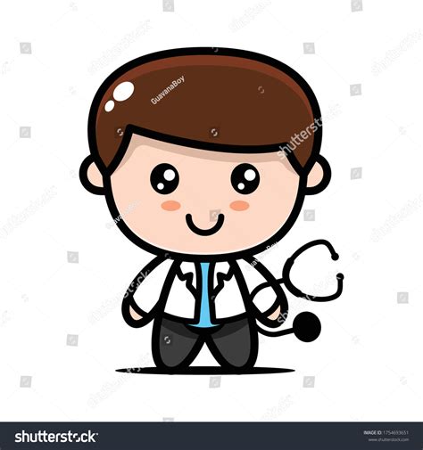 Cute Doctor Mascot Design Illustration Stock Vector Royalty Free