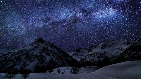 Mountain Stars Nature Wallpapers Hd Desktop And Mobile