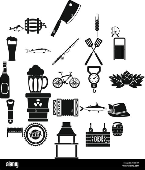 Fishery Icons Set Simple Style Stock Vector Image And Art Alamy
