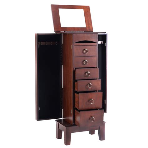 Wooden Jewelry Cabinet Storage Organizer With 6 Drawers Jewelry