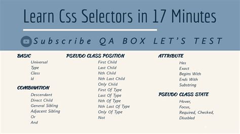 Learn Css Selectors In 17 Minutes Css Selectors Tutorial Youtube