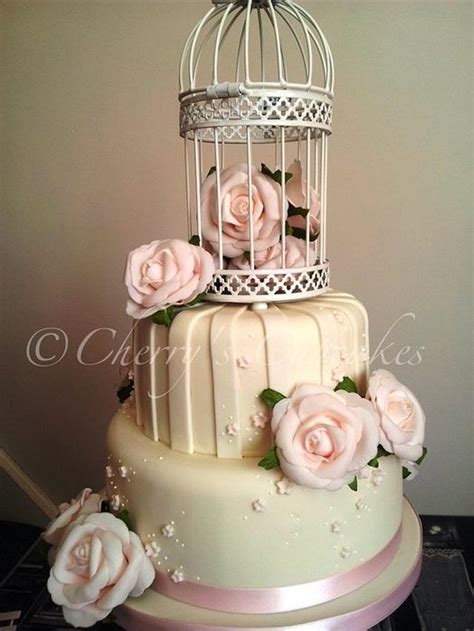 Ivory And Pink Vintage Birdcage Wedding Cake Decorated Cakesdecor
