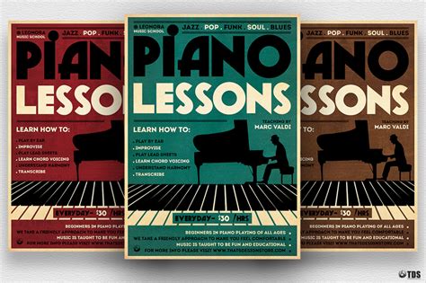 Piano Lessons Flyer Template Party Flyers For Photoshop