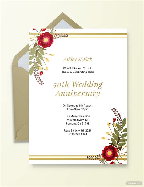 Free Printable Wedding Anniversary Invitations
