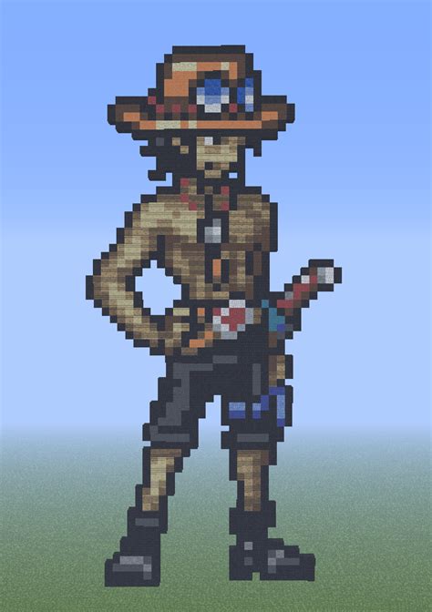 Zazusha Portgas D Ace From One Piece Minecraft Pixel