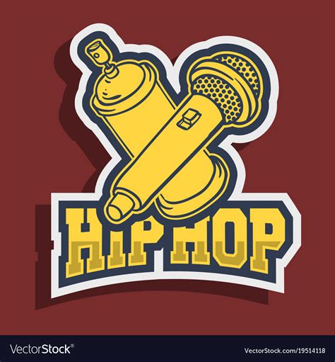 Hip Hop Sticker Design With Graffiti Paint Can Vector Image