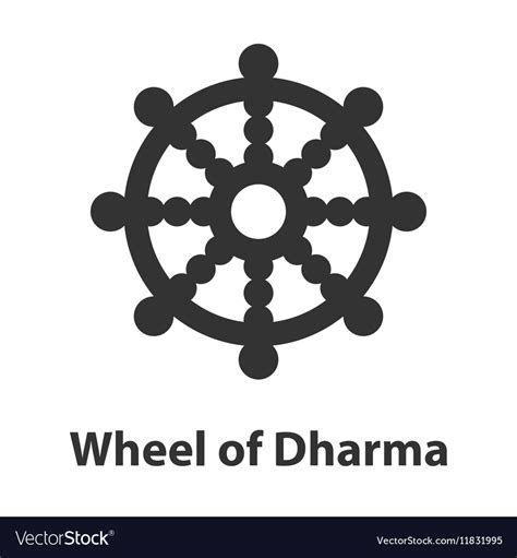 Icon Of Wheel Of Dharma Symbol Buddhism Religion Vector Image