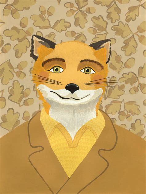 Fantastic Mr Fox Portrait Print Wes Anderson Art Fantastic