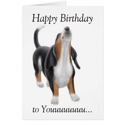 Email birthday cards to those special men. Happy Birthday Singing Basset Hound Dog Card | Zazzle