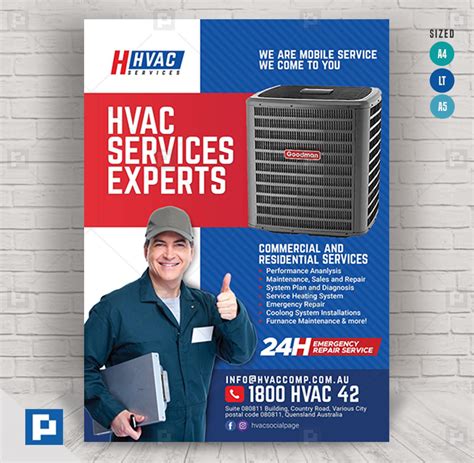 Hvac Heating And Cooling Expert Flyer Psdpixel Heating Hvac Hvac