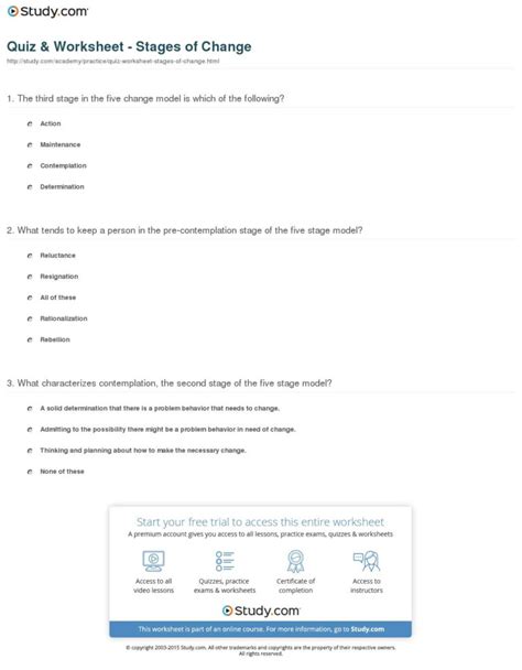 Stages Of Change In Recovery Worksheets Excelguider Com