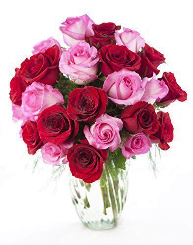 Valentines Day Colors Of Love 24 Pink And Red Roses Bouquet With