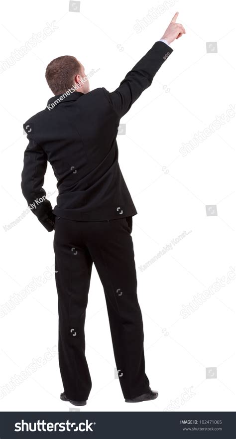 Back View Pointing Business Man Gesticulating Stock Photo 102471065