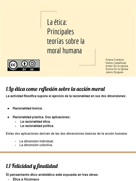 Tema 8la Ética Principales Teorías Sobre La Moral Humana Pdf