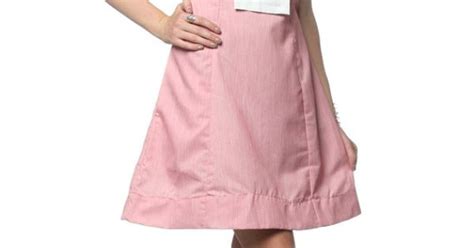 60s Waitress Dress Diner Uniform Pink White Mod Mini By Shopexile 58