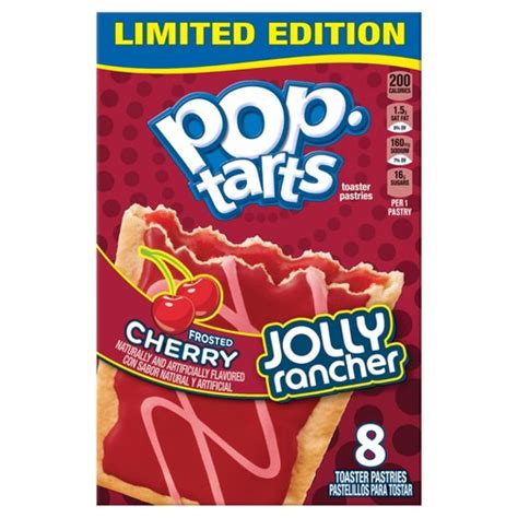 kelloggs pop tarts jolly rancher frosted cherry 400g box of 8