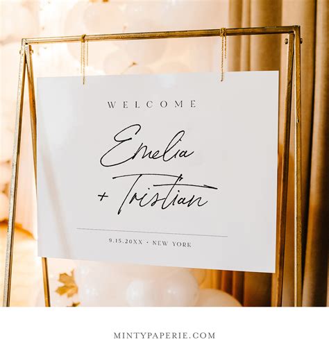Modern Welcome Sign Printable Wedding Reception Poster Bridal Shower