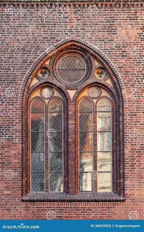 Gothic Window In Red Brick Wall Stock Photos Image 36603903