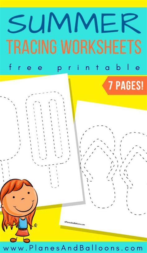 Then, they practice name tracing. Summer tracing worksheets for preschoolers - Planes ...