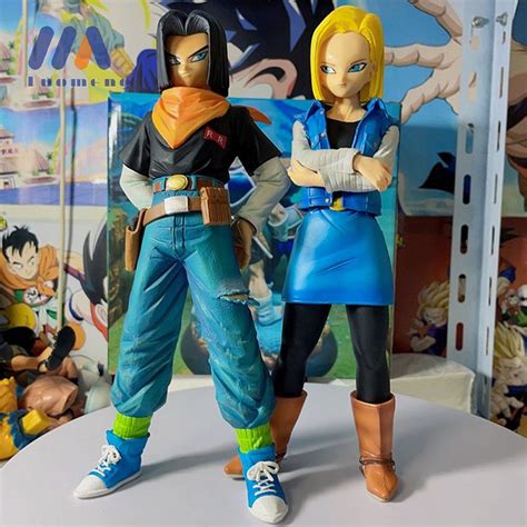 Luomeng 24cm Anime Dragon Ball Z Android 17 18 Figure Pvc Action Figures Collection Toys New