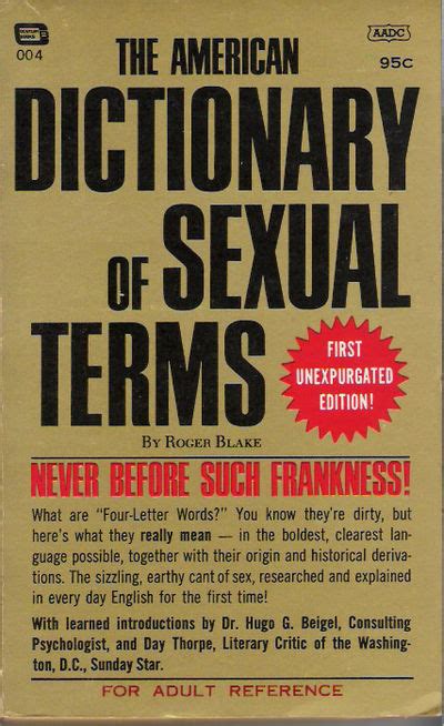 The American Dictionary Of Sexual Terms By Roger Blake Paperback 1964 From Samuel S Lin