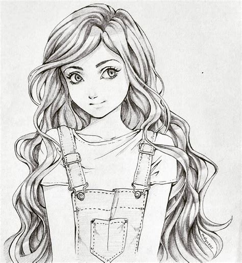 Pencil Drawing Of Cute Anime Girls Anime Girl Sketch By