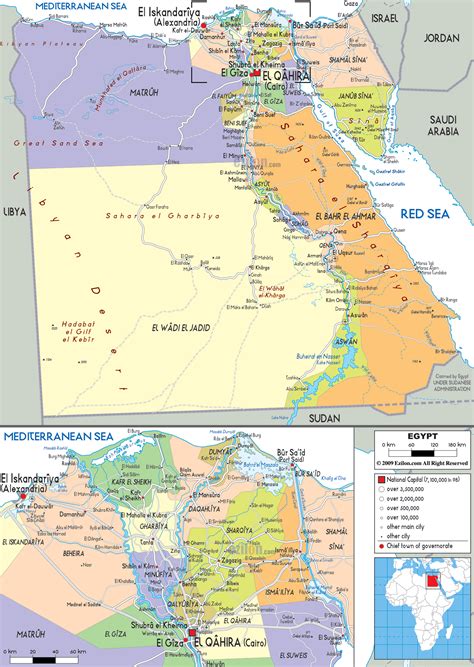 Egypt's heartland, the nile river valley and delta, was the home of one of the principal civilizations of the ancient middle east and, like mesopotamia farther east, was the site of one of the world's earliest urban and literate societies. Detailed Political Map of Arab Republic of Egypt - Ezilon Maps