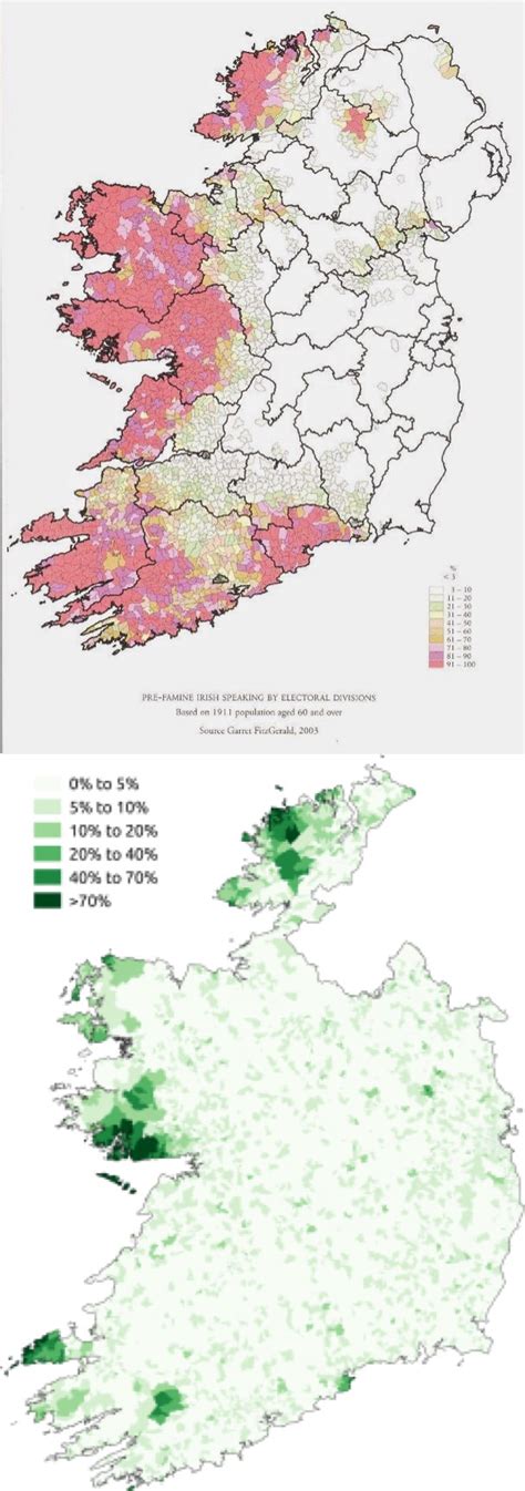 This Map Shows The Extreme Decline Of People Speaking Irish Over 100