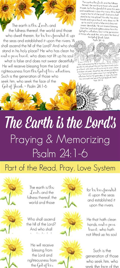 The Earth Is The Lords Praying And Memorizing Psalm 241 6