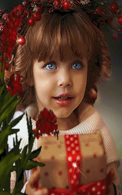 Petite Fille Kids Portraits Beautiful Children Animated Christmas