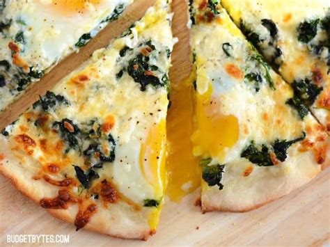 Remove pizza crust from freezer. Eggs Florentine Breakfast Pizza - Budget Bytes