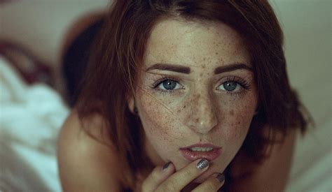 Dasha Milko Face Portrait Model Braids Freckles Looking At Viewer Women HD Wallpaper