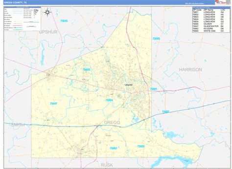 Gregg County Tx Zip Code Maps Basic
