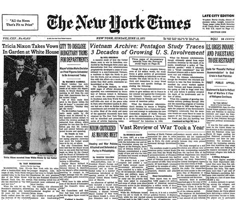 Pentagon Papers Washington Post New York Times Freedom Of The Press