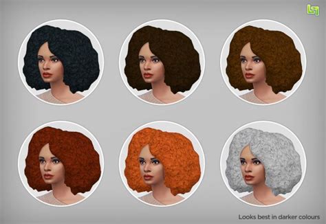Sims 4 Hairs ~ Lumia Lover Sims Afro Hairstyle Retextured In 6 Colors