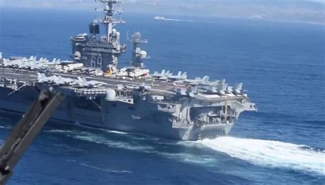 Us Aircraft Carrier Uss Dwight D Eisenhower Enters Red Sea Under