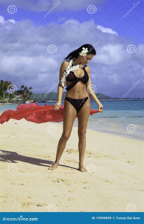 Hispanic Woman In Bikini At The Beach Stock Image Image Of Beautiful
