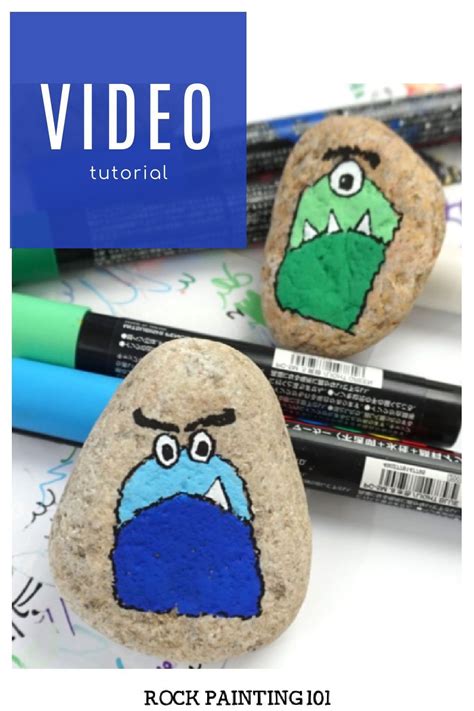 Learn How To Paint These Adorable Grumpy Monster Painted Rocks This