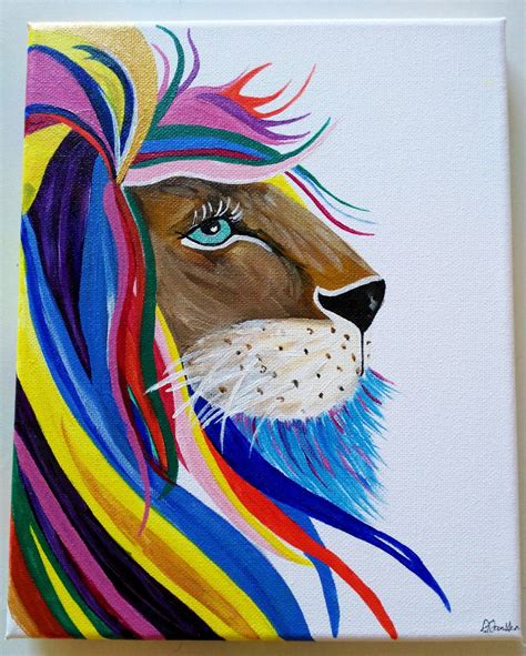 Abstract Lion Painting Acrylic Artwork Lion Wall Art Abstract