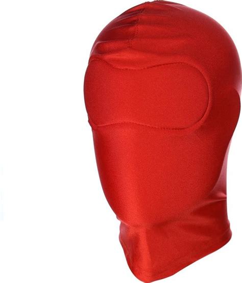 Banoch Mask Full Red Spandex Masker Bdsm Rood Bol